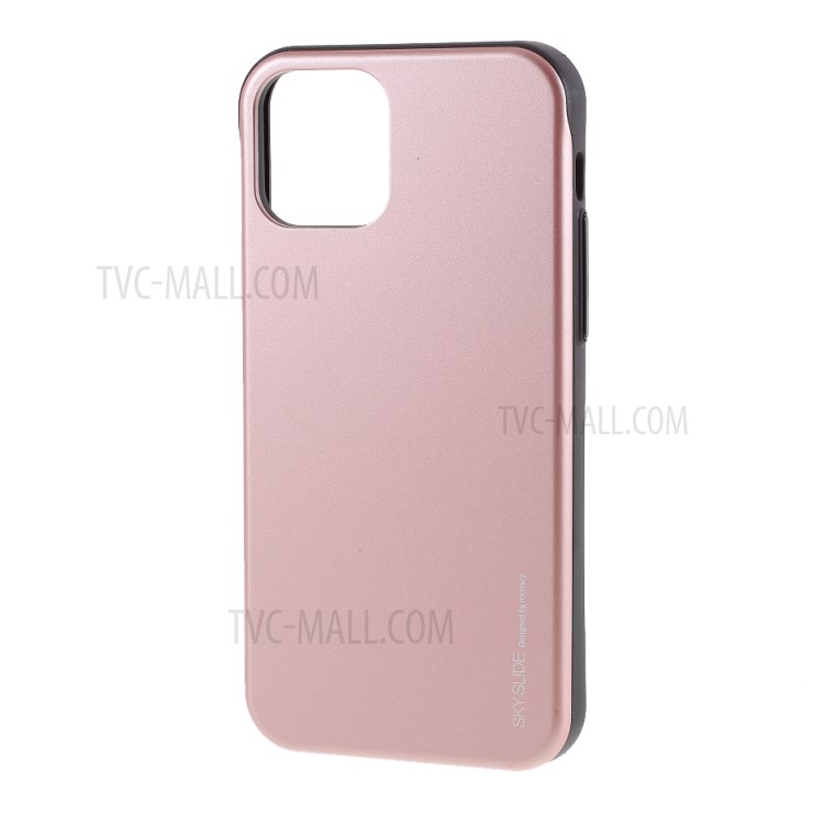 MERCURY GOOSPERY Sky Series Slide Card Slot PC TPU Phone Cover for iPhone 12 Pro Max 6.7-inch - Rose Gold-2