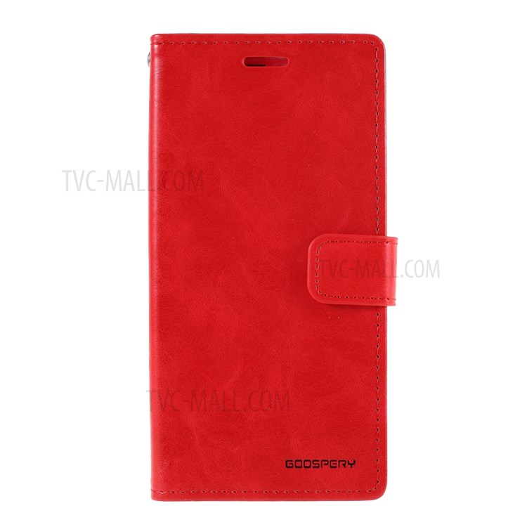 MERCURY GOOSPERY Blue Moon Leather Wallet Stand Case for iPhone 12 Pro Max 6.7-inch - Red-1