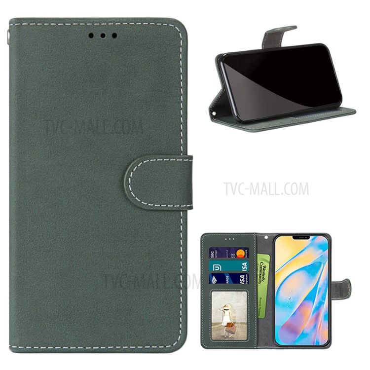 Retro Skin Matte Leather Protective Shell for iPhone 12 Pro/12 - Green-1