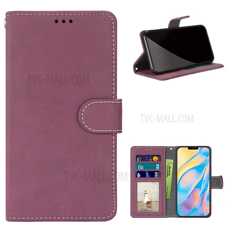 Retro Matte Wallet Leather Stand Case for iPhone 12 Pro Max 6.7 inch - Wine Red-1