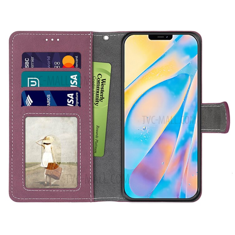 Retro Matte Wallet Leather Stand Case for iPhone 12 Pro Max 6.7 inch - Wine Red-3