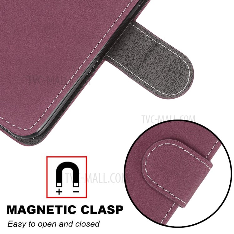 Retro Matte Wallet Leather Stand Case for iPhone 12 Pro Max 6.7 inch - Wine Red-5