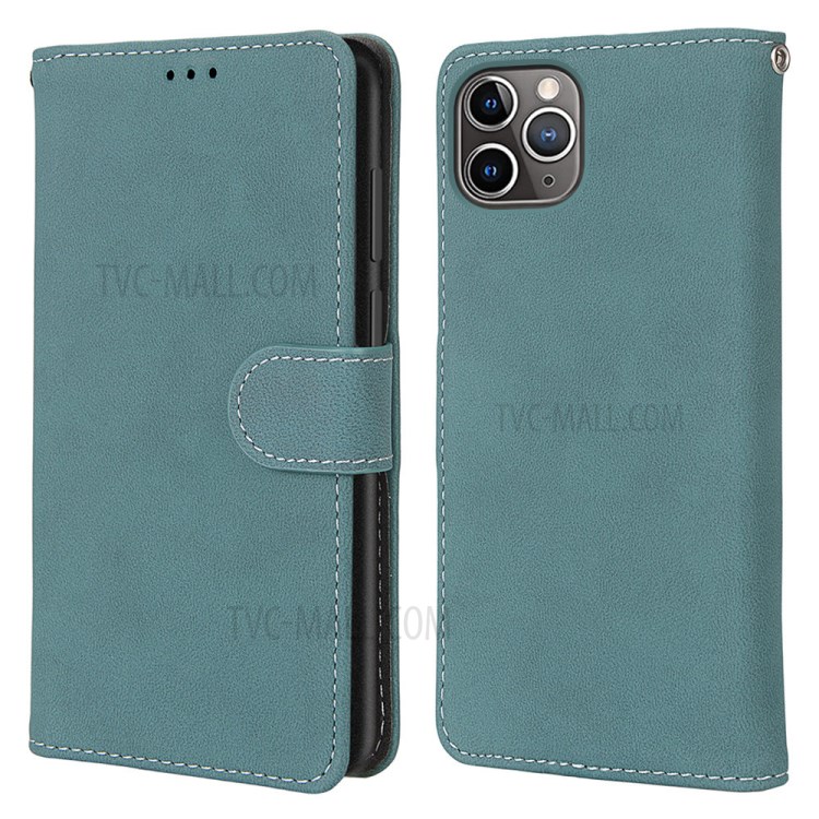 Retro Matte Wallet Leather Stand Case for iPhone 12 Pro Max 6.7 inch - Blue-2