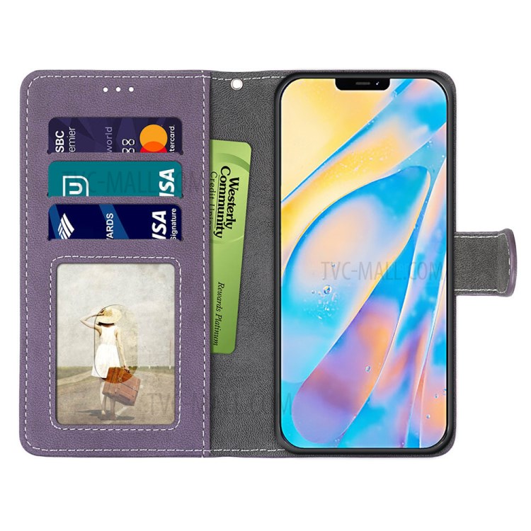 Retro Matte Wallet Leather Stand Case for iPhone 12 Pro Max 6.7 inch - Purple-3