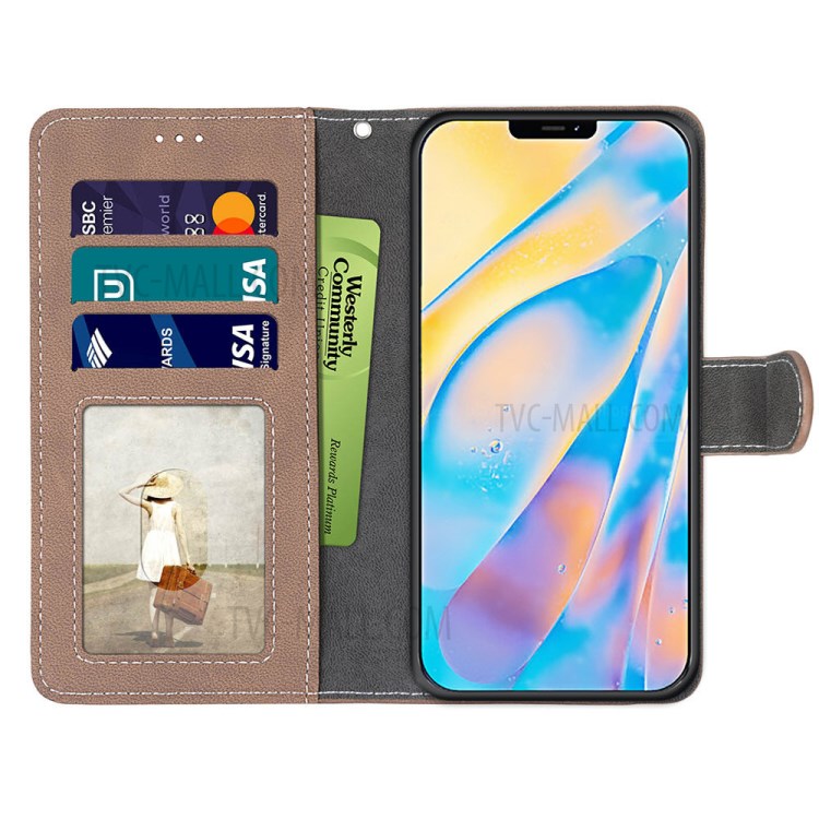 Retro Matte Wallet Stand Flip Leather Case for iPhone 12 mini - Brown-3