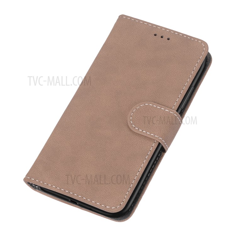Retro Matte Wallet Stand Flip Leather Case for iPhone 12 mini - Brown-6