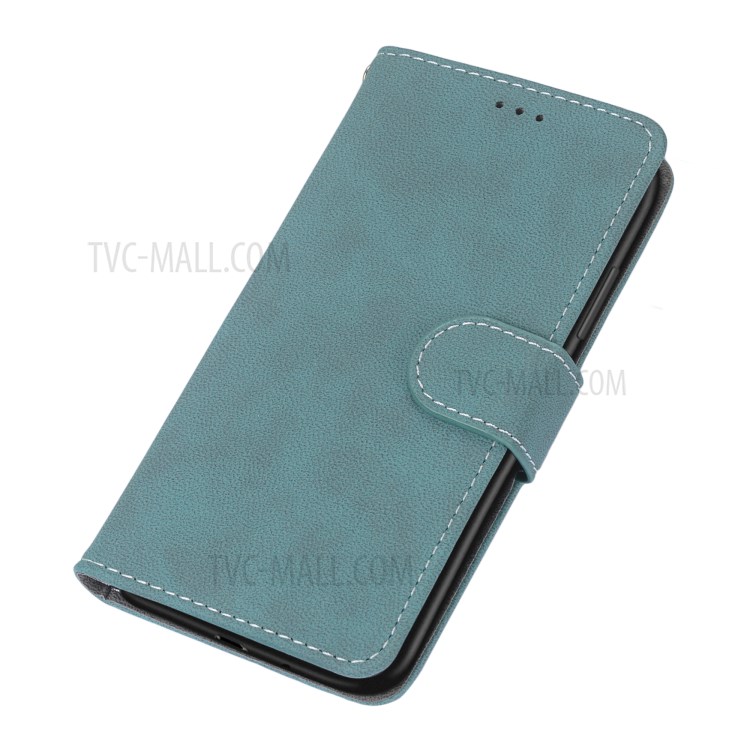 Retro Matte Wallet Stand Flip Leather Case for iPhone 12 mini - Blue-6