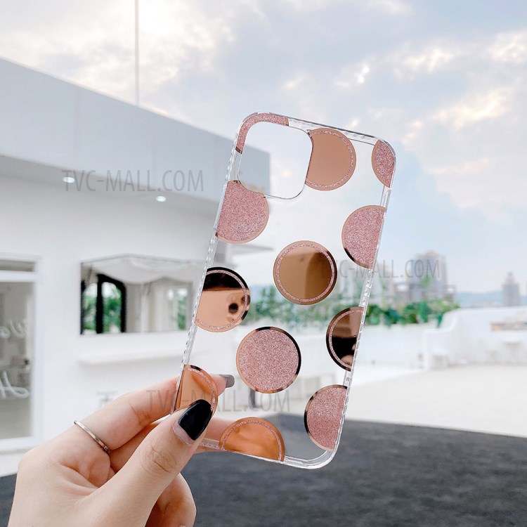 Love Heart Dot Pattern Shell TPU Phone Case for iPhone 12 Pro/12 6.1 inch - Dot/Rose Gold
