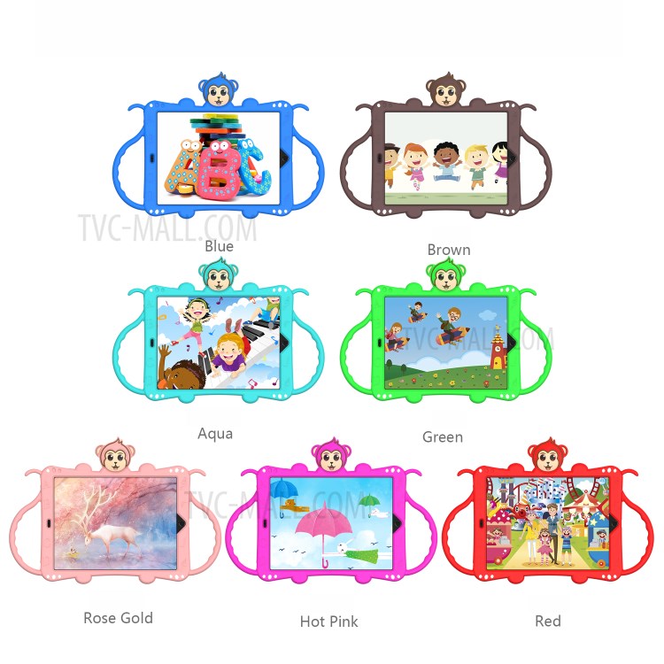 Monkey Style Silicone Kickstand Tablet Shell with Shoulder Strap for iPad 10.2 (2019) - Red-8