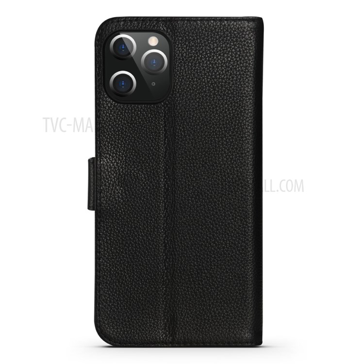 Litchi Texture Wallet Stand Leather Protective Shell for iPhone 12 Max / iPhone 12 Pro 6.1-inch - Black-2