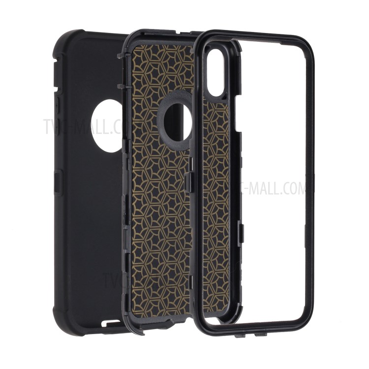 Dustproof Detachable PC + Liquid Silicone Hybrid Case for iPhone XR 6.1 inch - Black-5