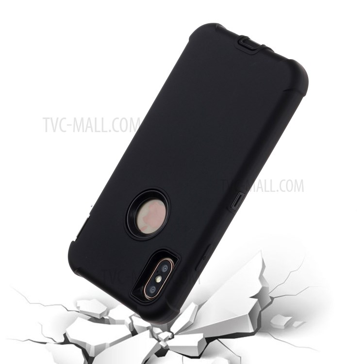 Dustproof Detachable PC + Liquid Silicone Hybrid Cover for iPhone XS Max 6.5 inch - Black-4