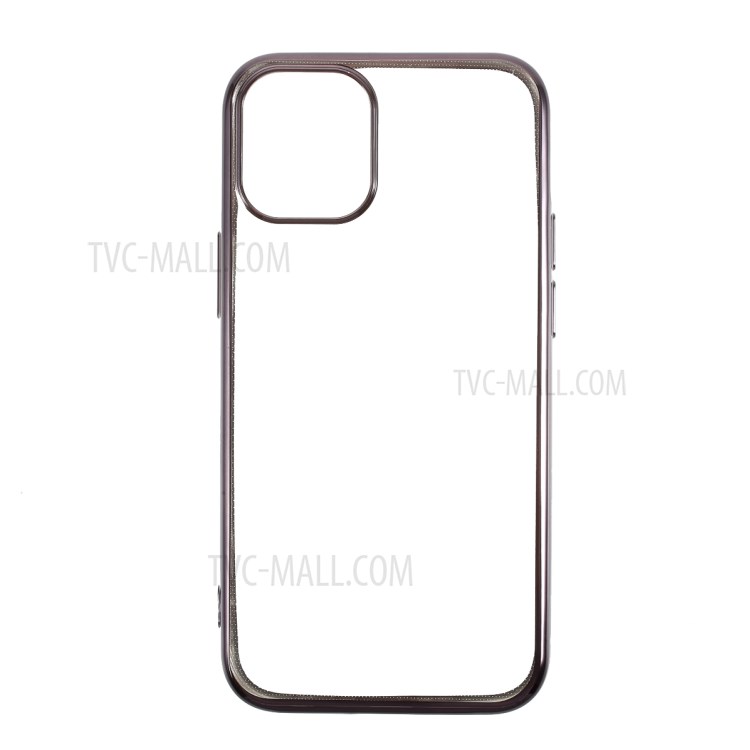 Electroplated TPU Protective Phone Case for iPhone 12 5.4 inch - Black-1