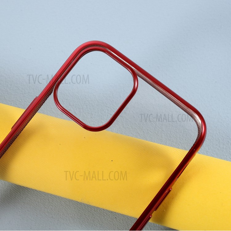 Electroplated TPU Protective Mobile Phone Case for iPhone 12 Pro/12 - Red-3