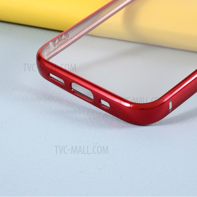 Electroplated TPU Protective Mobile Phone Case for iPhone 12 Pro/12 - Red-4