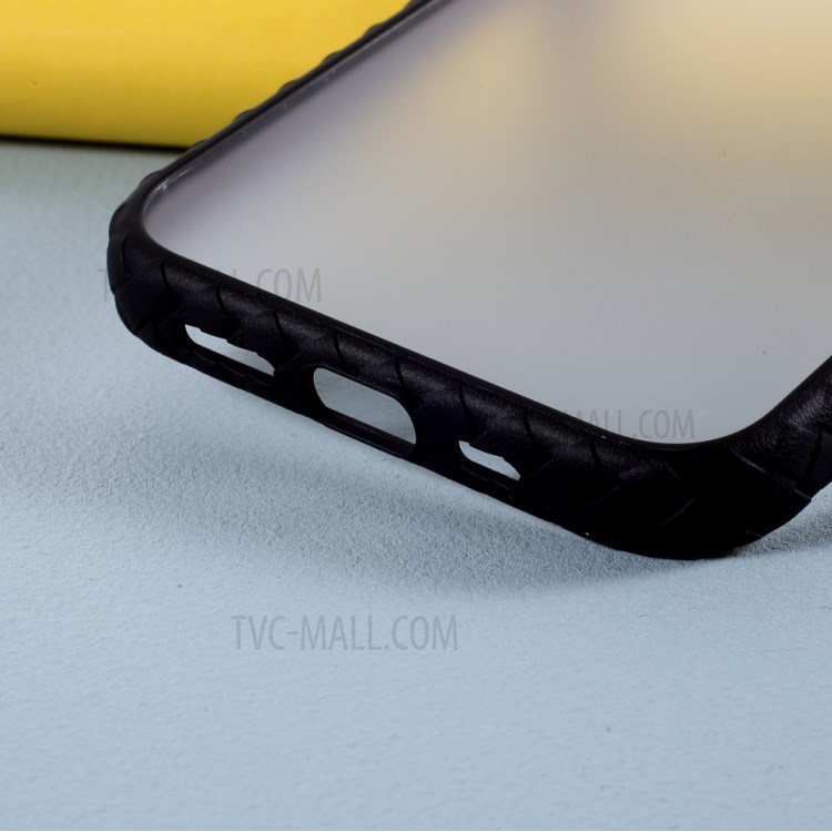 Teste Padrão Tecido Híbrido De Acrílico + TPU Tampa Do Telefone Móvel Para O Iphone 12 5,4 Polegadas - Preto-4