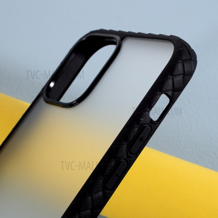 Teste Padrão Tecido Híbrido De Acrílico + TPU Tampa Do Telefone Móvel Para O Iphone 12 5,4 Polegadas - Preto-5