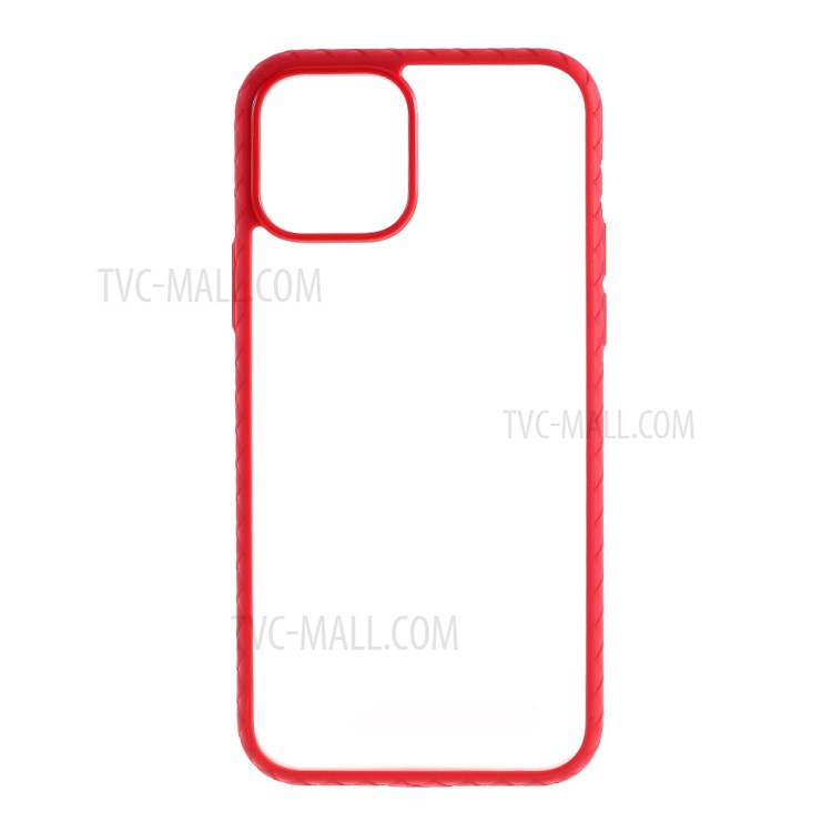Woven Pattern Hybrid Acrylic + TPU Mobile Phone Cover for iPhone 12 mini - Red-1