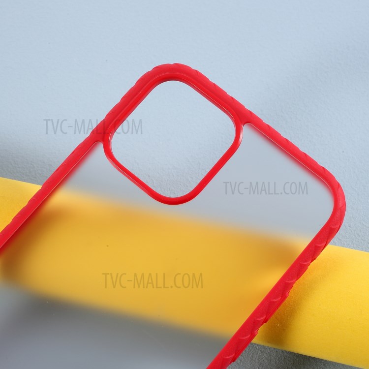 Woven Pattern Hybrid Acrylic + TPU Mobile Phone Cover for iPhone 12 mini - Red-3