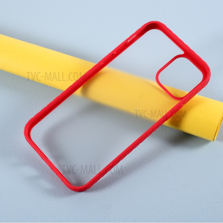 Woven Pattern Hybrid Acrylic + TPU Mobile Phone Cover for iPhone 12 mini - Red-6