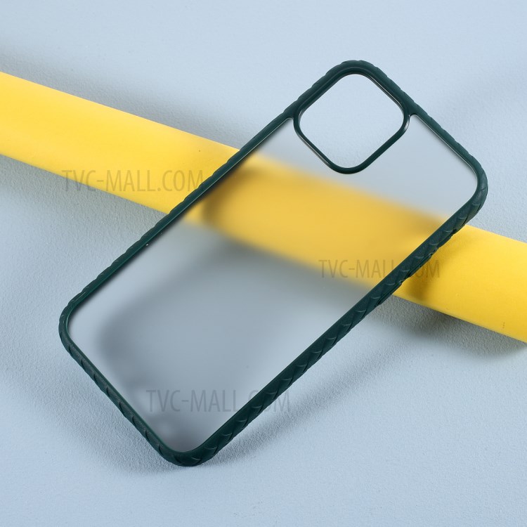Woven Pattern 2-in-1 Acrylic + TPU Phone Cover for iPhone 12 Pro/12 - Green-2
