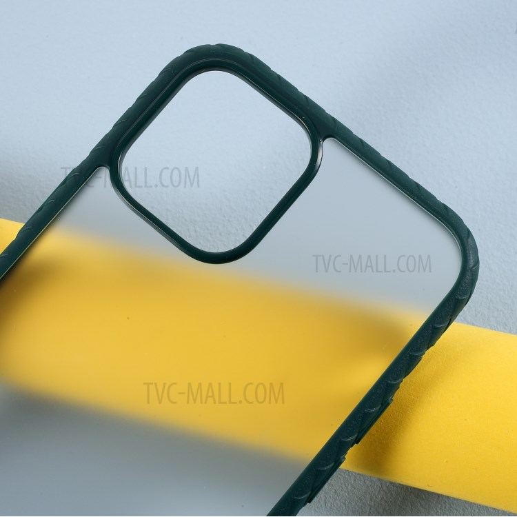 Woven Pattern 2-in-1 Acrylic + TPU Phone Cover for iPhone 12 Pro/12 - Green-3