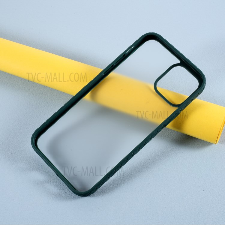 Woven Pattern 2-in-1 Acrylic + TPU Phone Cover for iPhone 12 Pro/12 - Green-6