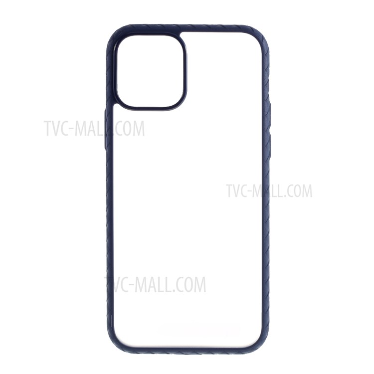 Woven Pattern 2-in-1 Acrylic + TPU Phone Cover for iPhone 12 Pro/12 - Blue-1