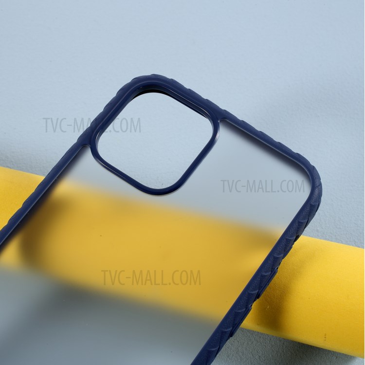 Woven Pattern 2-in-1 Acrylic + TPU Phone Cover for iPhone 12 Pro/12 - Blue-3