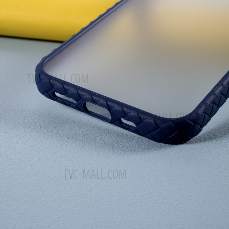 Woven Pattern 2-in-1 Acrylic + TPU Phone Cover for iPhone 12 Pro/12 - Blue-4
