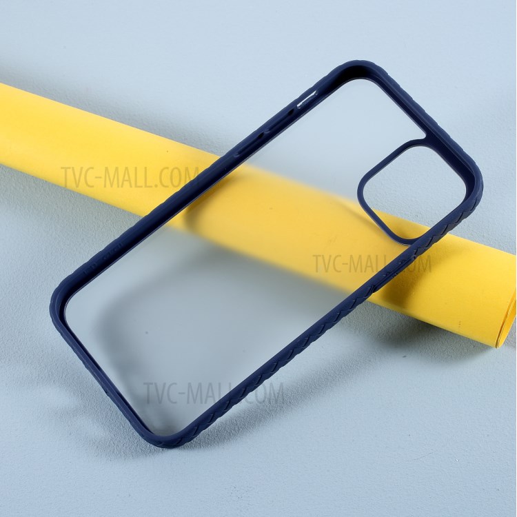 Woven Pattern 2-in-1 Acrylic + TPU Phone Cover for iPhone 12 Pro/12 - Blue-6