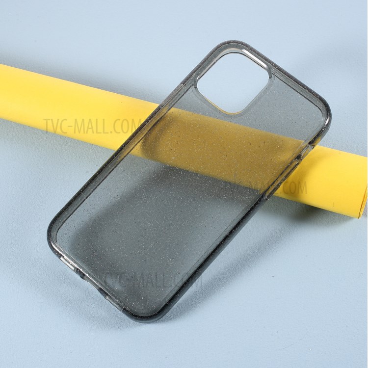 Acrylic + Soft TPU Glitter Flash Powder Mobile Phone Shell for iPhone 12 mini - Black-2
