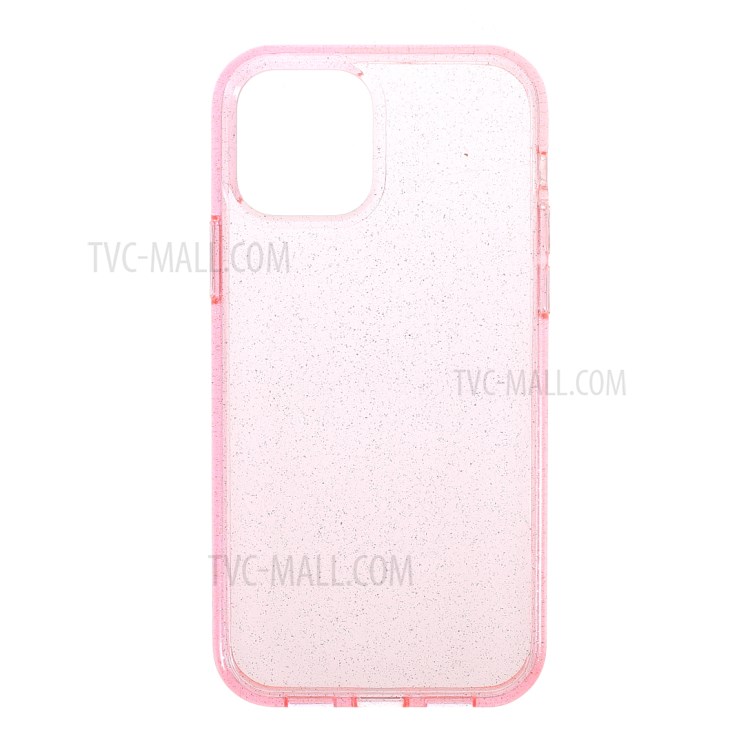 Caja Del Teléfono Polvo De Destello Brillo TPU Acrílico + Suave Para El Iphone 12 Pro / 12 Max 6,1 Pulgadas - Rosado-1