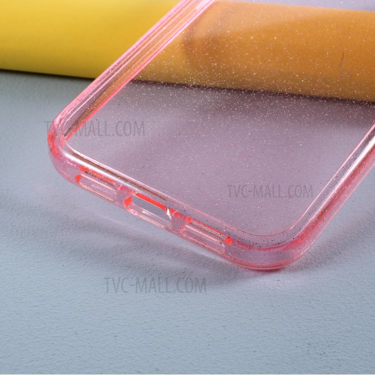 Caja Del Teléfono Polvo De Destello Brillo TPU Acrílico + Suave Para El Iphone 12 Pro / 12 Max 6,1 Pulgadas - Rosado-4