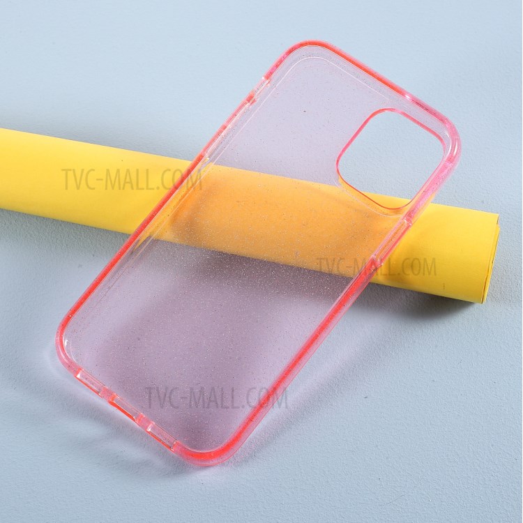 Caja Del Teléfono Polvo De Destello Brillo TPU Acrílico + Suave Para El Iphone 12 Pro / 12 Max 6,1 Pulgadas - Rosado-6