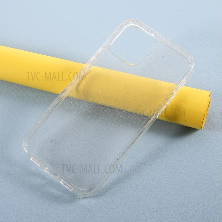 Acrílico + Macio Caso De Telefone Flash De Pó TPU Brilho Para Iphone 12 Pro / 12 Max 6,1 Polegadas - Prata-2