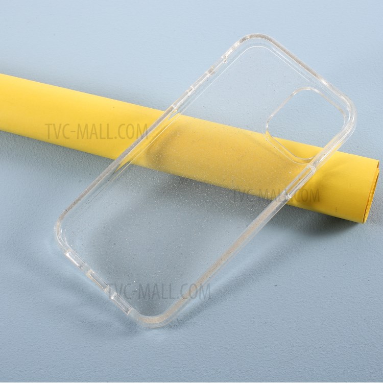 Acrílico + Macio Caso De Telefone Flash De Pó TPU Brilho Para Iphone 12 Pro / 12 Max 6,1 Polegadas - Prata-6