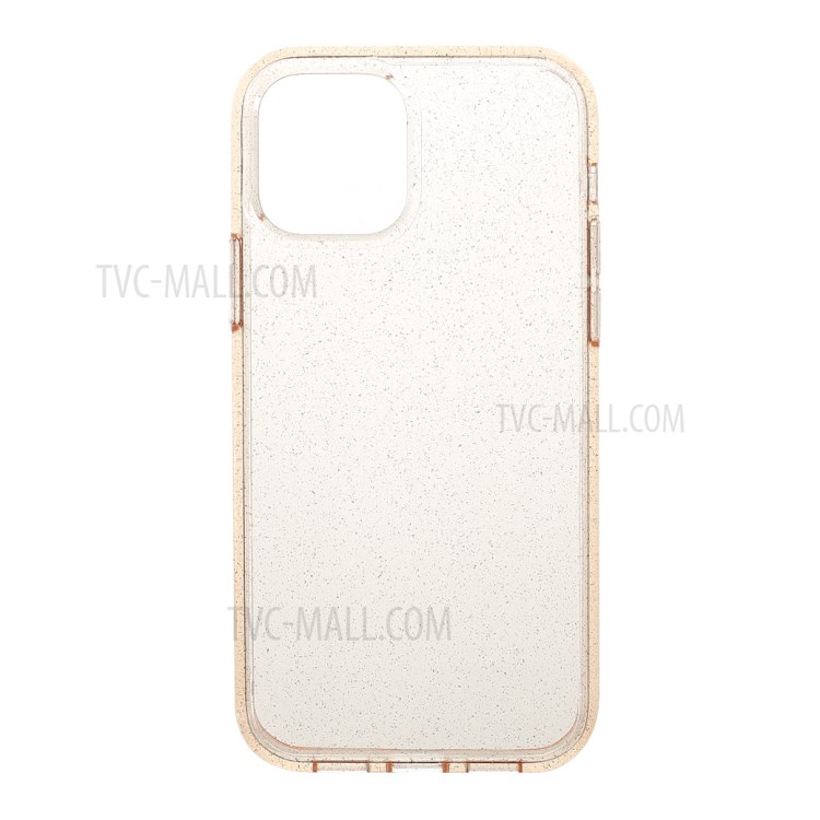 Acrílico + Macio Caso De Telefone Flash De Pó TPU Brilho Para Iphone 12 Pro / 12 Max 6,1 Polegadas - Ouro Champagne-1
