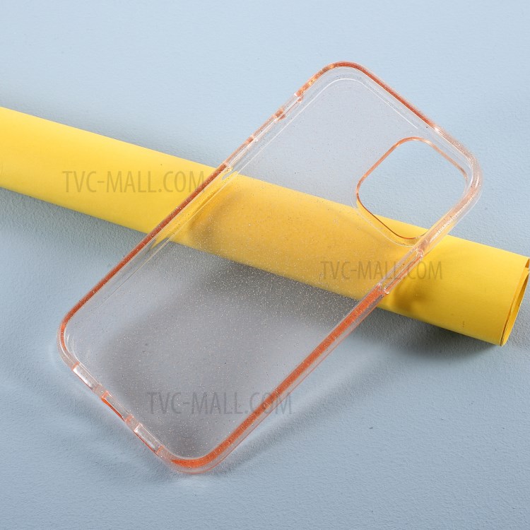 Acrílico + Macio Caso De Telefone Flash De Pó TPU Brilho Para Iphone 12 Pro / 12 Max 6,1 Polegadas - Ouro Champagne-6