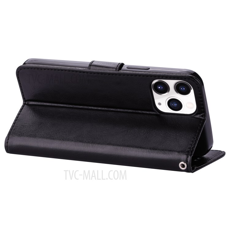 Crazy Horse Texture Solid Color Leather Cover for iPhone 12 mini - Black-5