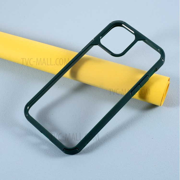 Acrílico + TPU Caso De Telefone Híbrido Alta Transmitância Para Iphone 12 Pro Máximo De 6,7 Polegadas - Verde-2