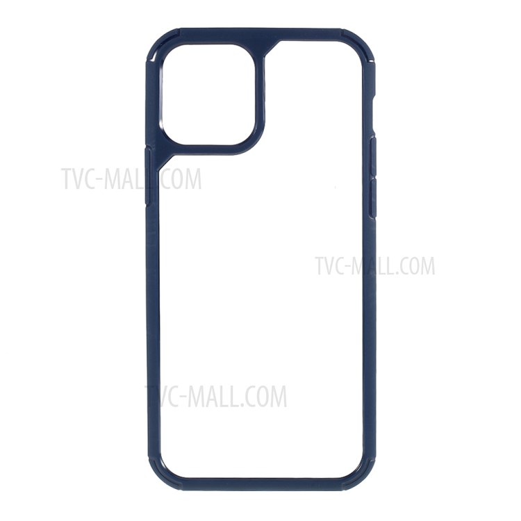 Acrylic+TPU Hybrid High Transmittance Phone Case for iPhone 12 Pro Max 6.7 inch - Dark Blue-1