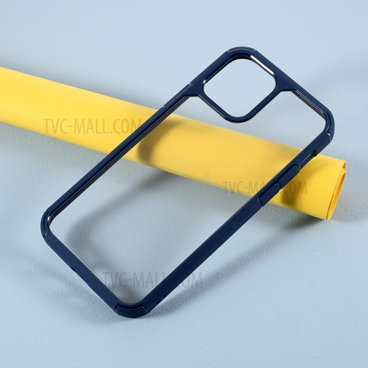 Acrylic+TPU Hybrid High Transmittance Phone Case for iPhone 12 Pro Max 6.7 inch - Dark Blue-2