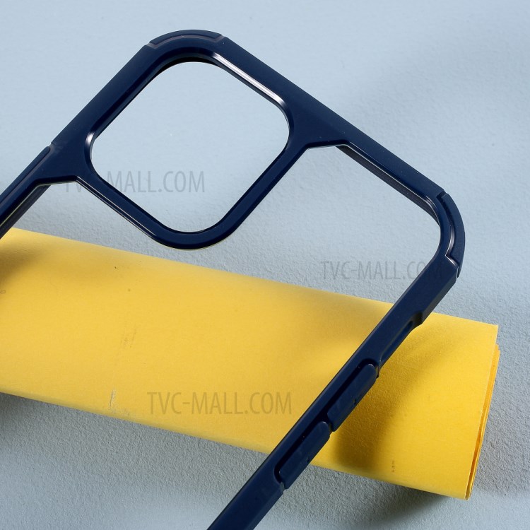 Acrylic+TPU Hybrid High Transmittance Phone Case for iPhone 12 Pro Max 6.7 inch - Dark Blue-3