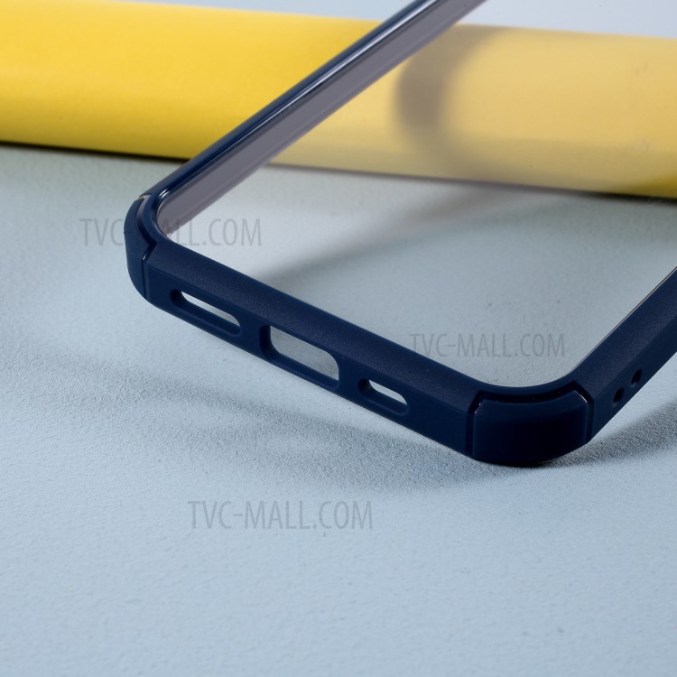 Acrylic+TPU Hybrid High Transmittance Phone Case for iPhone 12 Pro Max 6.7 inch - Dark Blue-4