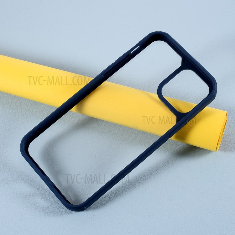 Acrylic+TPU Hybrid High Transmittance Phone Case for iPhone 12 Pro Max 6.7 inch - Dark Blue-6