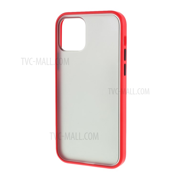 Matte Acrylic+TPU Combo Phone Case for iPhone 12 Pro Max 6.7 inch - Red-2