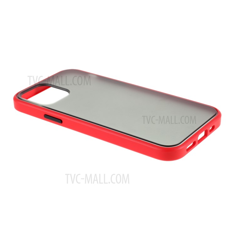 Matte Acrylic+TPU Combo Phone Case for iPhone 12 Pro Max 6.7 inch - Red-5