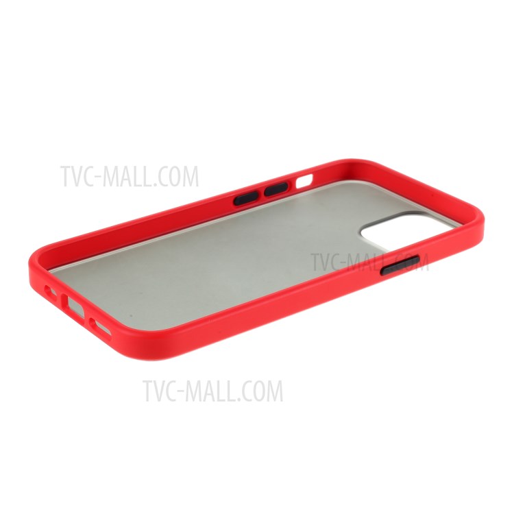 Matte Acrylic+TPU Combo Phone Case for iPhone 12 Pro Max 6.7 inch - Red-6