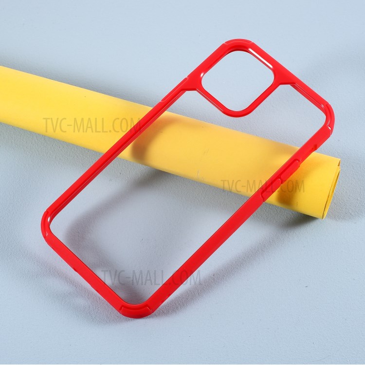 High Transmittance Acrylic+TPU Combo Mobile Shell for iPhone 12 mini - Red-2